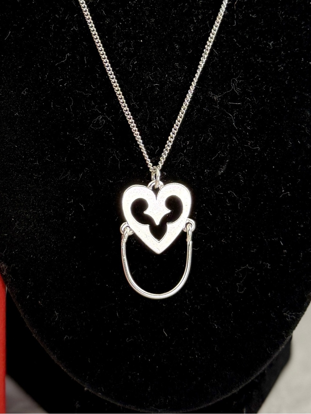 JAMES AVERY Sterling Silver Scrolled Heart Charm Holder Necklace; 18”